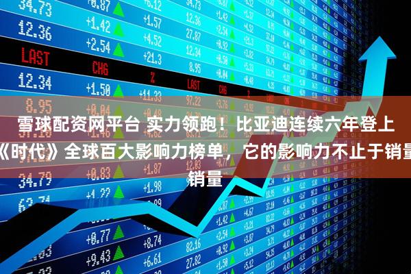 雪球配资网平台 实力领跑！比亚迪连续六年登上《时代》全球百大影响力榜单，它的影响力不止于销量